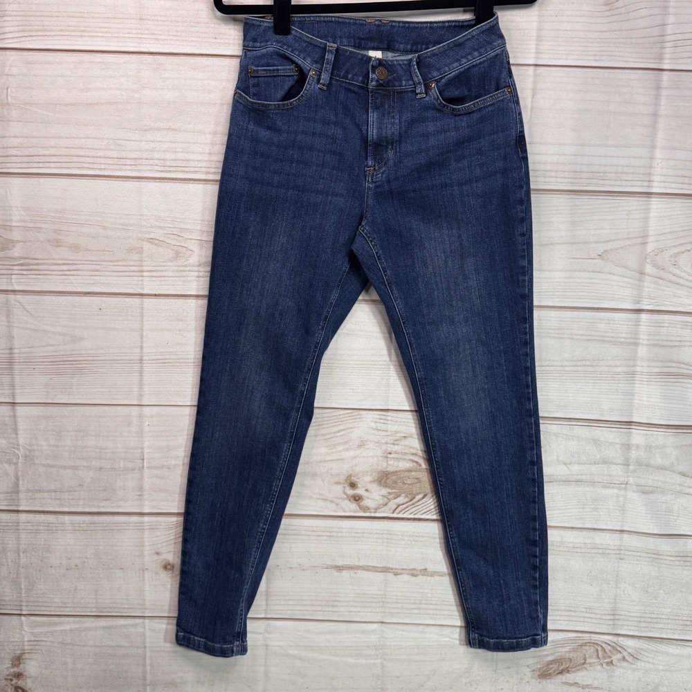 LL Bean 1912 Denim Skinny Jeans Blue CoolMax Dark Wash 508213 Womens 8 Pet